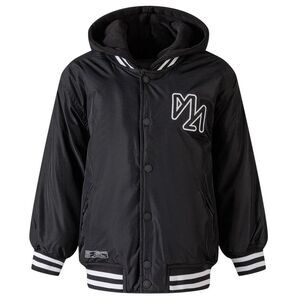 Minoti Boys Detachable Hood Baseball Padded Jacket / Black